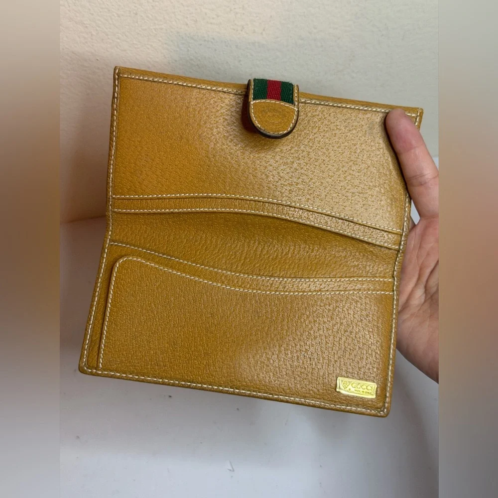 Vintage Gucci Sherry Line bifold long wallet Micro GG